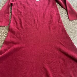 J. Jill Vermilion Ribbed Knit Sweater Dress Size S NwT Midi Fit & Flare Career
